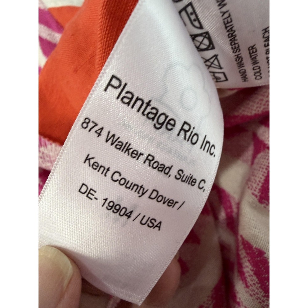 Farm Rio Dress Womens Medium Pink Striped Embroidered Kaftan‎ Maxi Boho - Picture 11 of 11